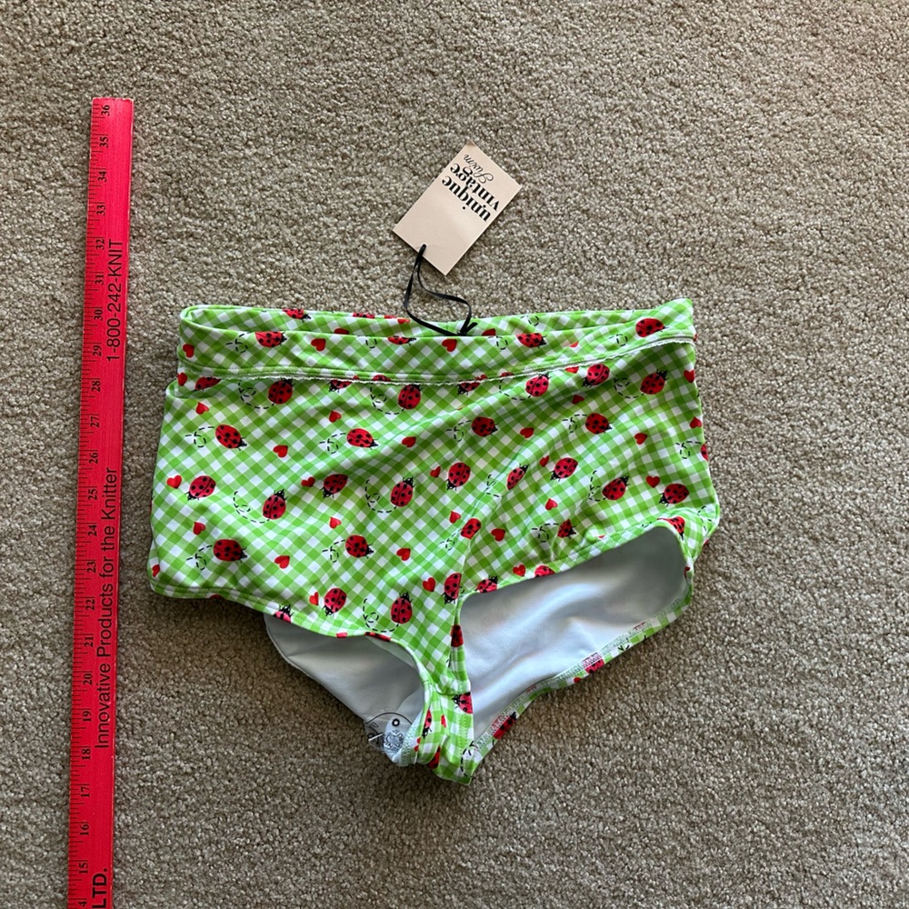 Unique Vintage Brand NWT Swim Bottoms Lady Bug Picnic Size XL